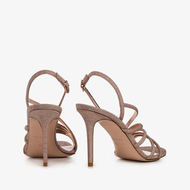 Le Silla Sandalo tessuto glitterato nude skin Sconto