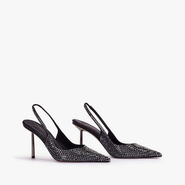 Le Silla Slingback cristalli nero jet Outlet