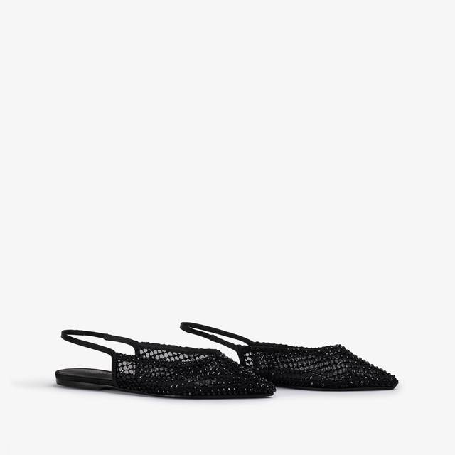 Le Silla Slingback gioiello rete nera jet e Cristalli Offerte