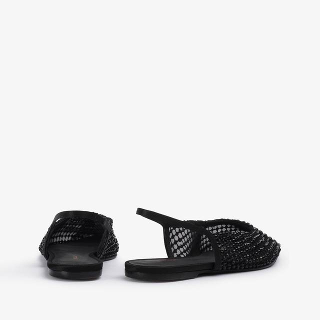 Le Silla Slingback gioiello rete nera jet e Cristalli Offerte