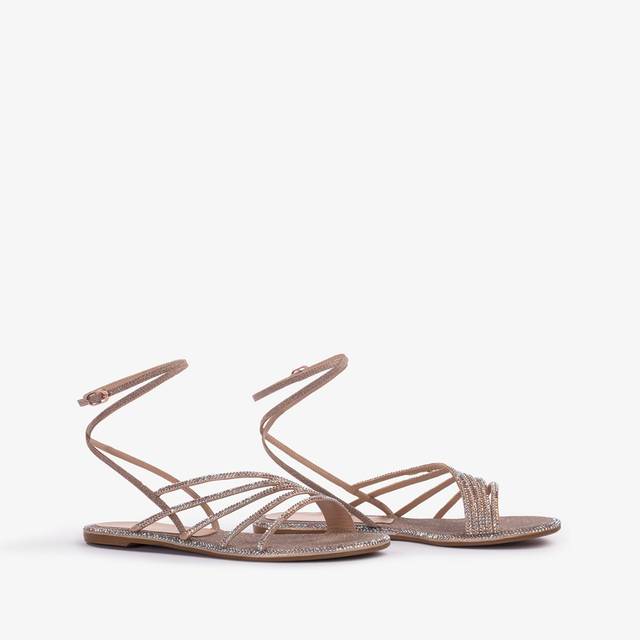 Le Silla Sandalo tessuto glitter nude skin Saldi Di Fabbrica