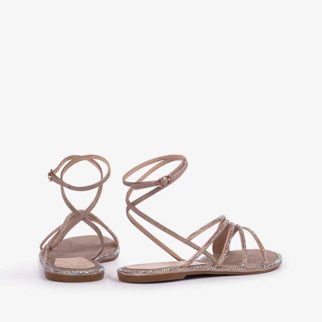 Le Silla Sandalo tessuto glitter nude skin Saldi Di Fabbrica