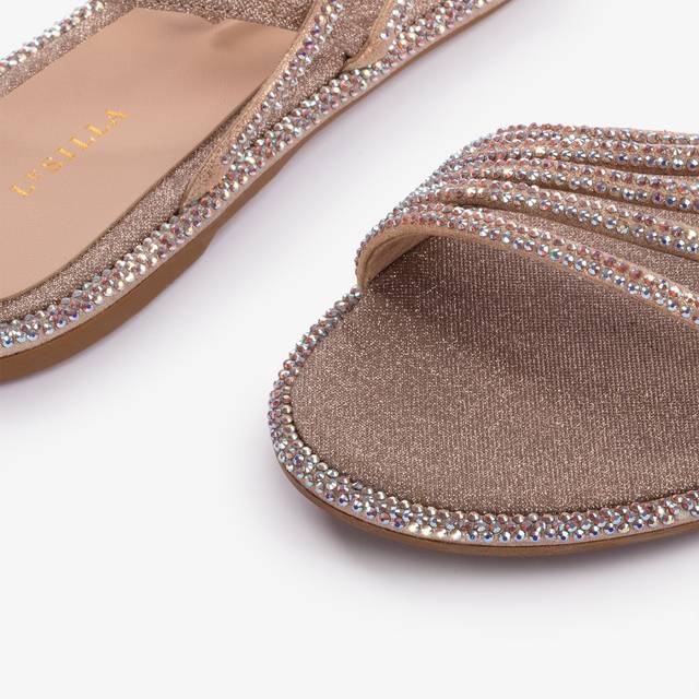Le Silla Sandalo tessuto glitter nude skin Saldi Di Fabbrica
