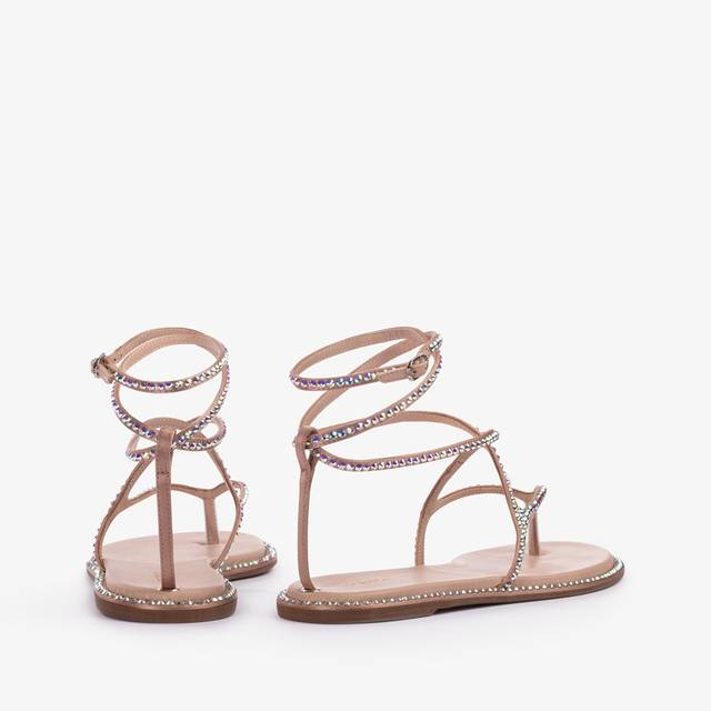 Le Silla Sandalo raso nude phard con Cristalli I Più Venduti