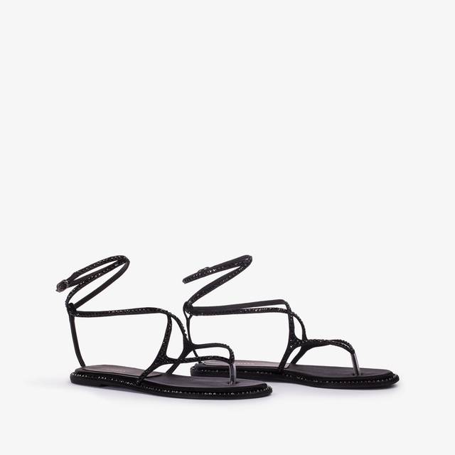 Le Silla Sandalo raso nero jet con Cristalli Negozio