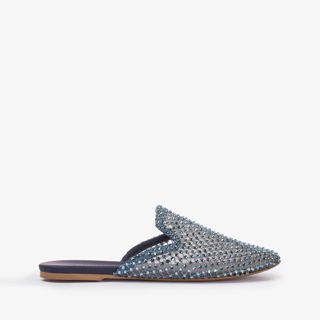 Le Silla Sabot gioiello rete denim blu con Cristalli In Saldo