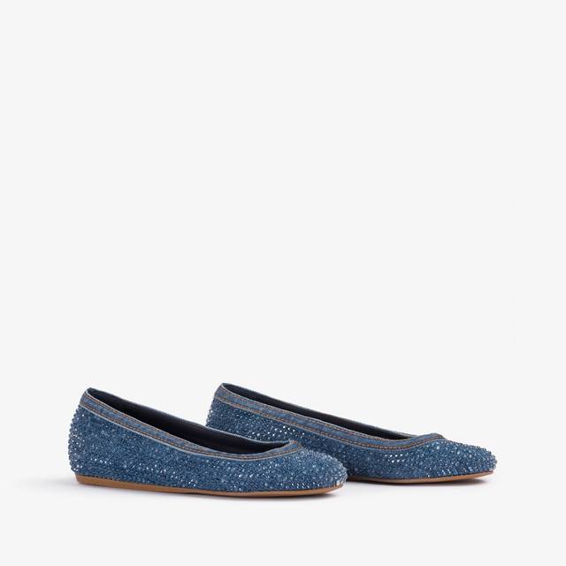 Le Silla Ballerina gioiello denim blu con Cristalli Nuova