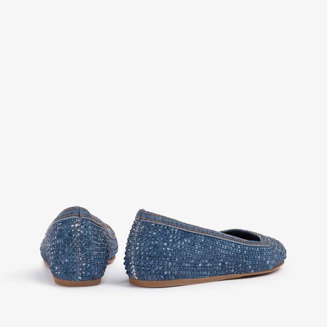 Le Silla Ballerina gioiello denim blu con Cristalli Nuova