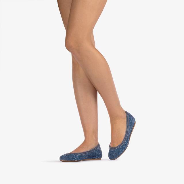 Le Silla Ballerina gioiello denim blu con Cristalli Nuova