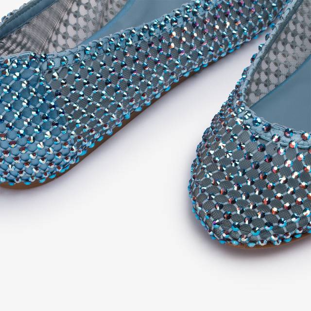 Le Silla Ballerina gioiello rete azzurro cielo con Cristalli Moda