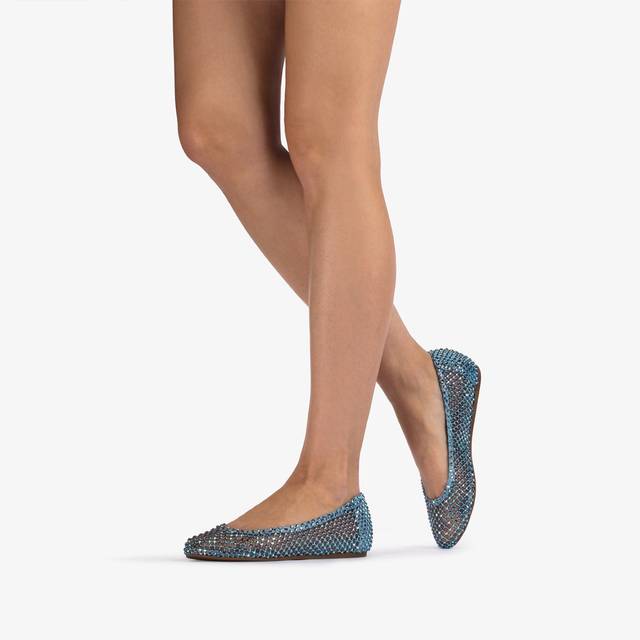Le Silla Ballerina gioiello rete azzurro cielo con Cristalli Moda