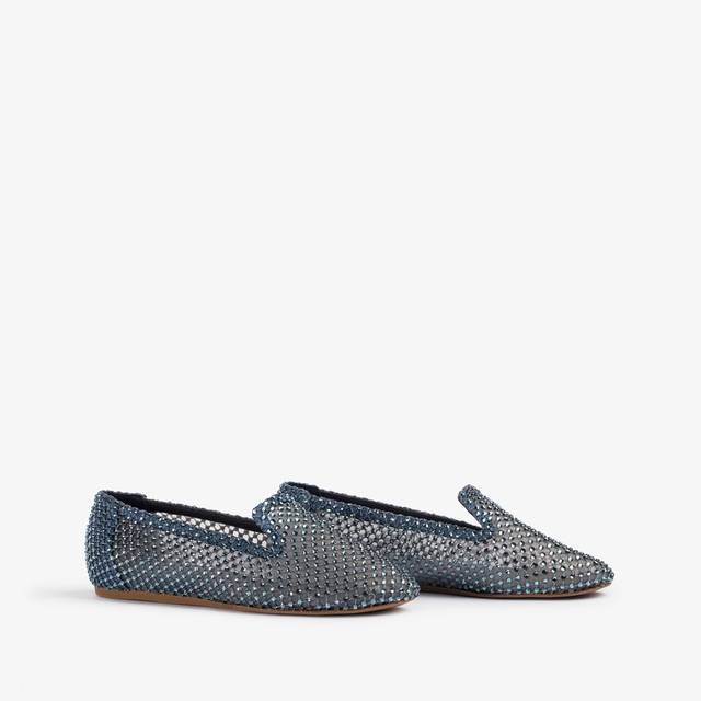 Le Silla Slipper gioiello rete blu denim e Cristalli Offerta speciale