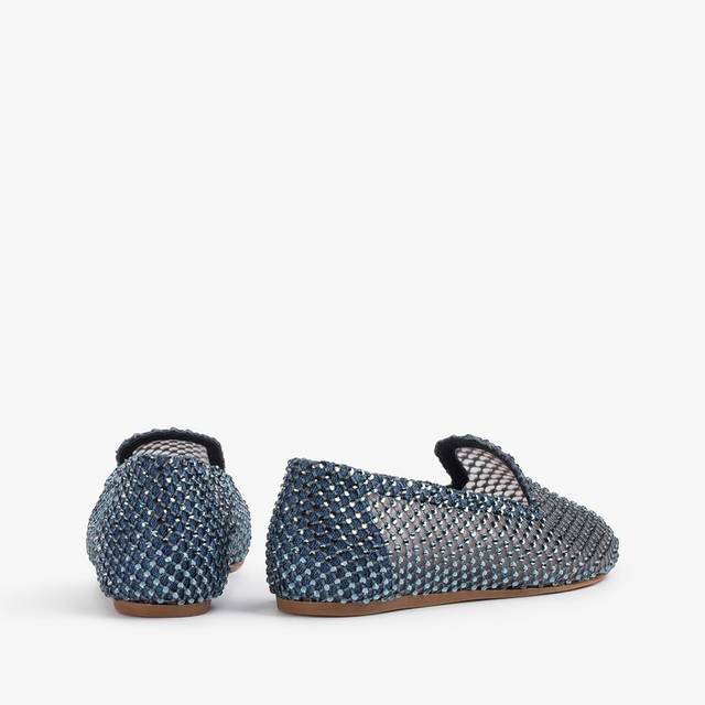 Le Silla Slipper gioiello rete blu denim e Cristalli Offerta speciale