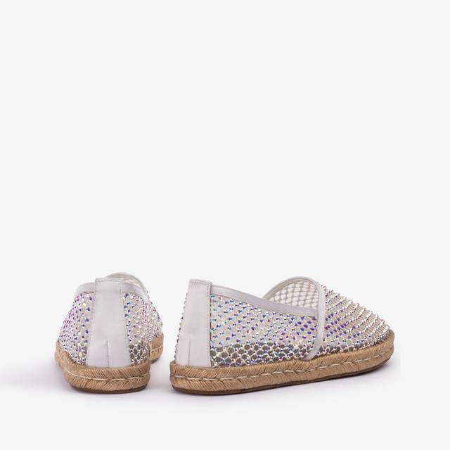 Le Silla Espadrilla gioiello rete bianca carta con Cristalli Grande vendita