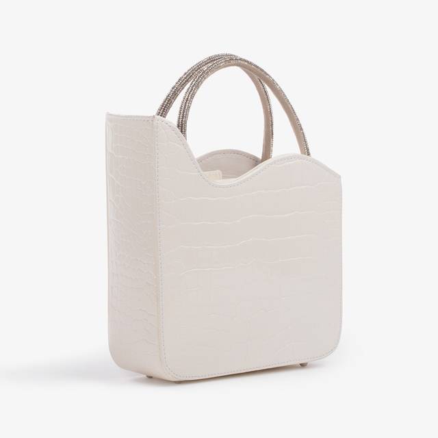 Le Silla Small bag stampa cocco bianca con Cristalli Flash Sale