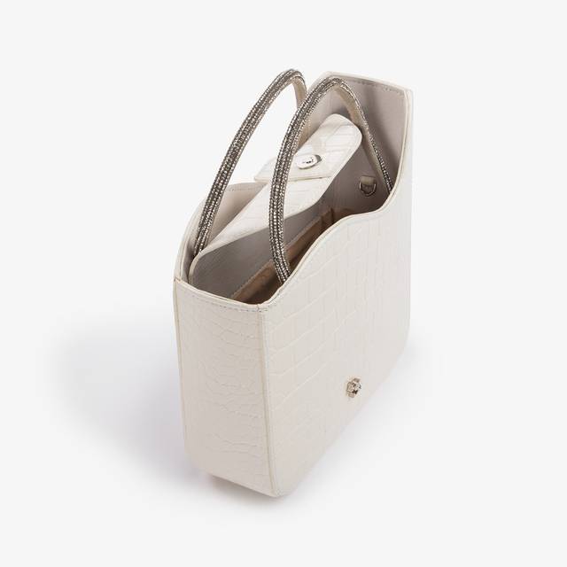 Le Silla Small bag stampa cocco bianca con Cristalli Flash Sale