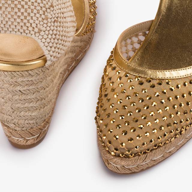 Le Silla Campesina gioiello con zeppa rete oro con Cristalli Fornitura limitata