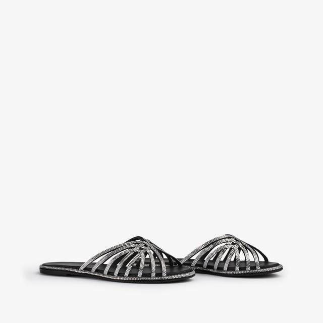 Le Silla Sandalo raso nero con Cristalli argento Cyber Monday