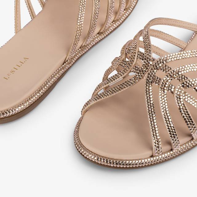 Le Silla Sandalo raso nude skin con Cristalli Offerta natalizia