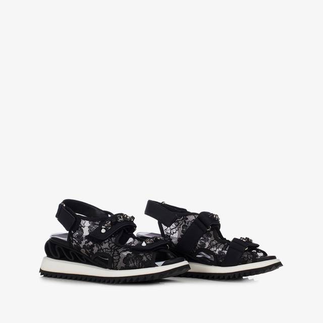Le Silla Sandalo pizzo nero Offerta Giorno del Papà