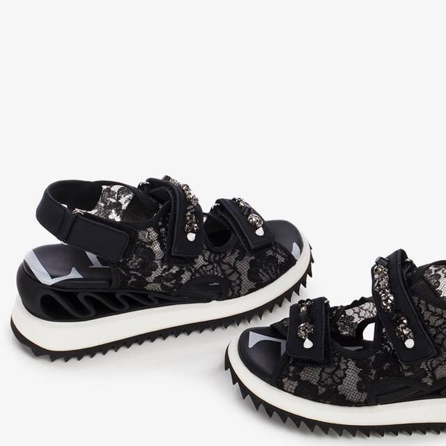 Le Silla Sandalo pizzo nero Offerta Giorno del Papà