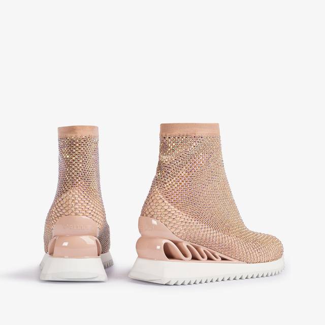 Le Silla Scarpa running rete e Cristalli nude skin Vendita calda