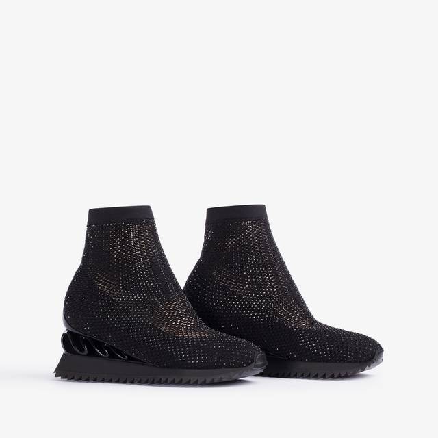 Le Silla Scarpa running rete e Cristalli nero jet Offerta migliore