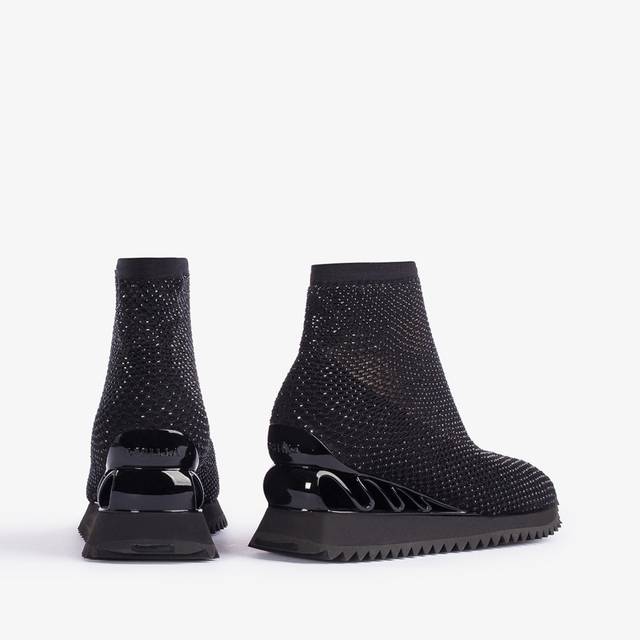 Le Silla Scarpa running rete e Cristalli nero jet Offerta migliore