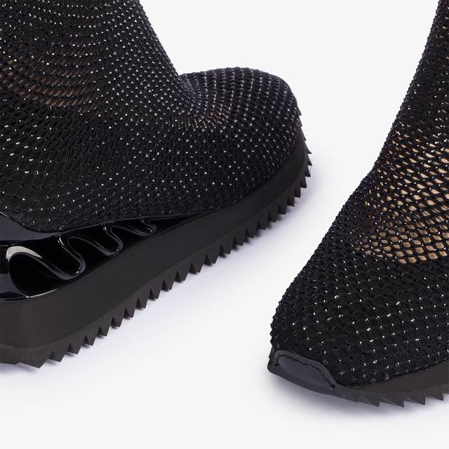 Le Silla Scarpa running rete e Cristalli nero jet Offerta migliore