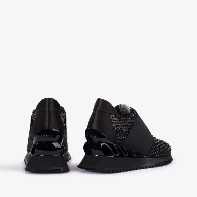 Le Silla Scarpa running raso, rete e Cristalli nero jet Online Outlet