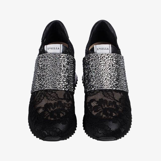 Le Silla Sneaker pizzo nero Grandi sconti