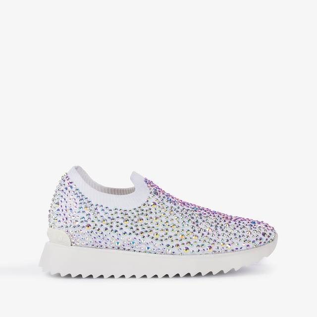 Le Silla Scarpa running tessuto stretch bianca carta e Cristalli Prezzo basso