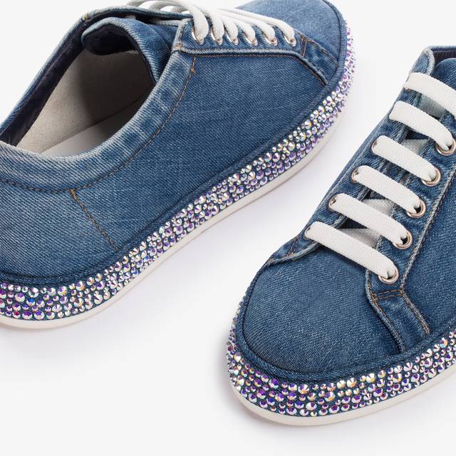 Le Silla Sneaker denim blu con Cristalli Super Saving Price