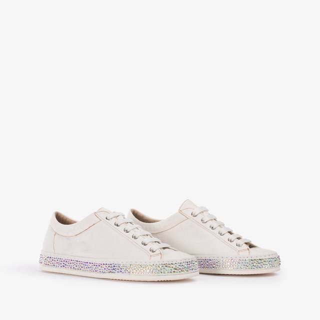 Le Silla Sneaker denim bianca carta con Cristalli Offerta settimanale