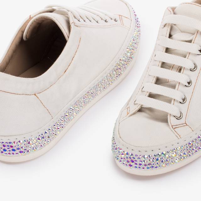 Le Silla Sneaker denim bianca carta con Cristalli Offerta settimanale