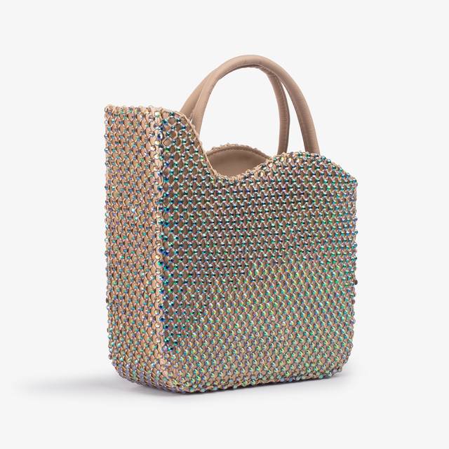 Le Silla Small bag raso oro con Cristalli iridescenti Fino al 65% di sconto