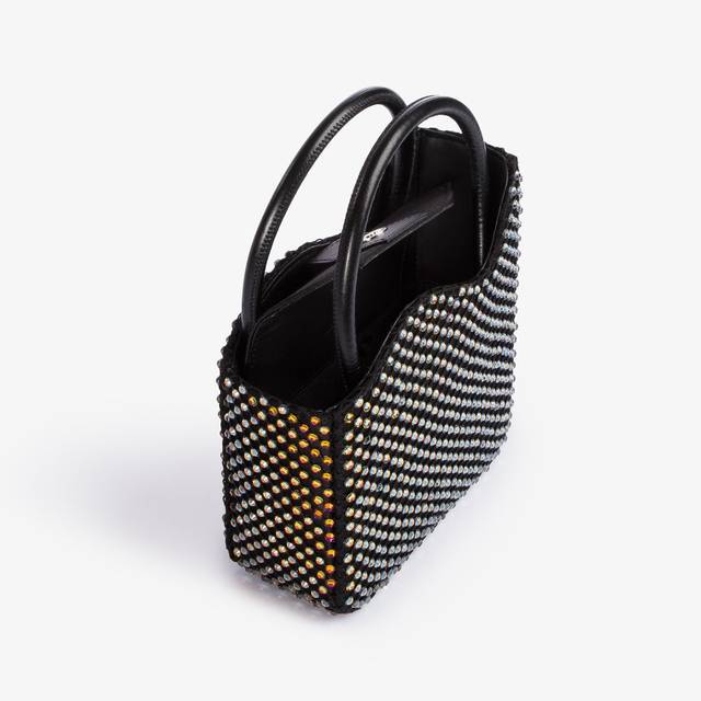Le Silla Mini bag raso nero e Cristalli iridescenti Only for today