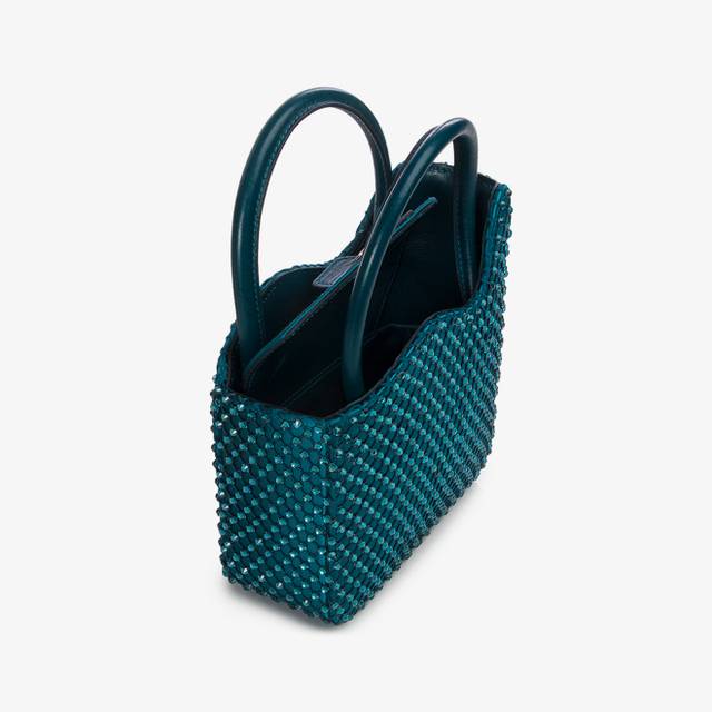 Le Silla Mini bag raso e Cristalli verde rasputin Enormi sconti