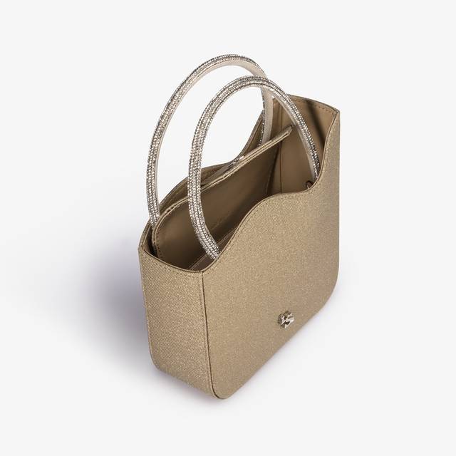 Le Silla Mini bag glitter oro con Cristalli Trasporto libero internazionale