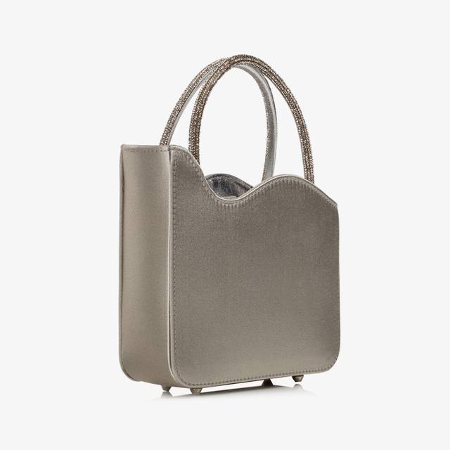 Le Silla Mini bag raso argento e Cristalli Esporta salva