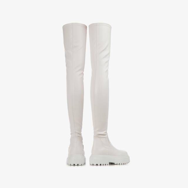 Le Silla Stivale sopra il ginocchio pelle vegan stretch bianco Duty-free