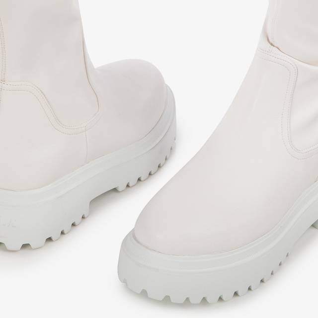 Le Silla Stivale sopra il ginocchio pelle vegan stretch bianco Duty-free