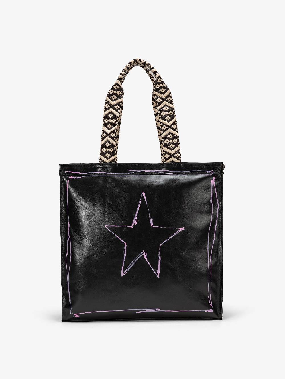 Nira Rubens SHOPPING BAG BLACK GLOSSY - STREET Sostegno trimestrale