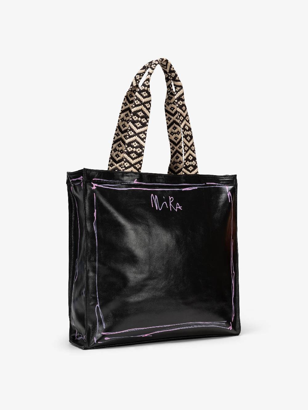 Nira Rubens SHOPPING BAG BLACK GLOSSY - STREET Sostegno trimestrale