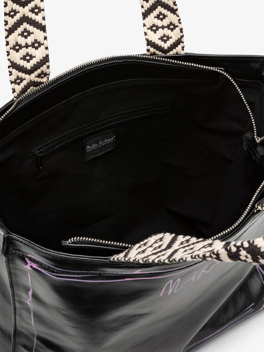 Nira Rubens SHOPPING BAG BLACK GLOSSY - STREET Sostegno trimestrale