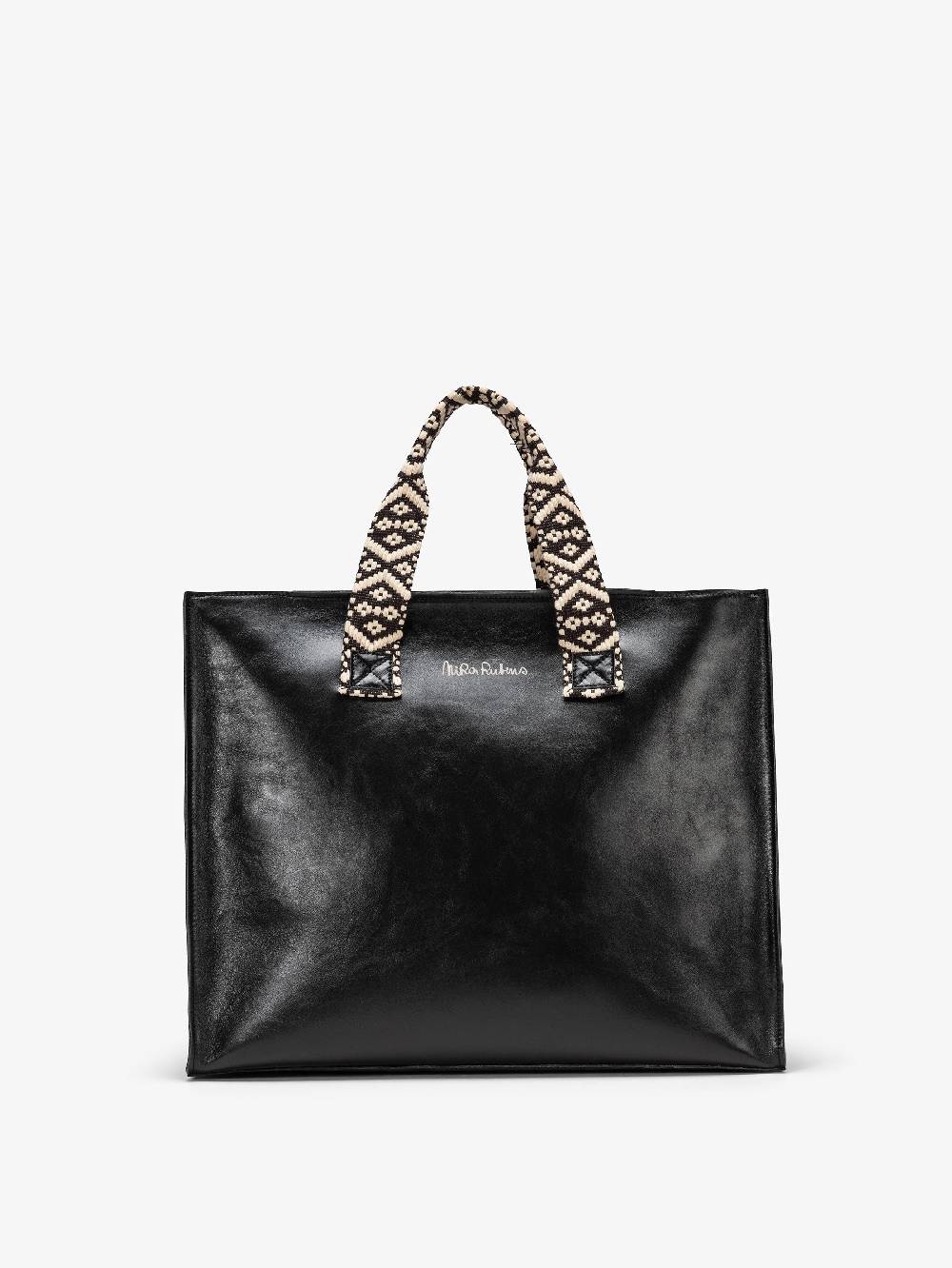 Nira Rubens EASY TOTE BLACK GLOSSY - LOGO Vendita