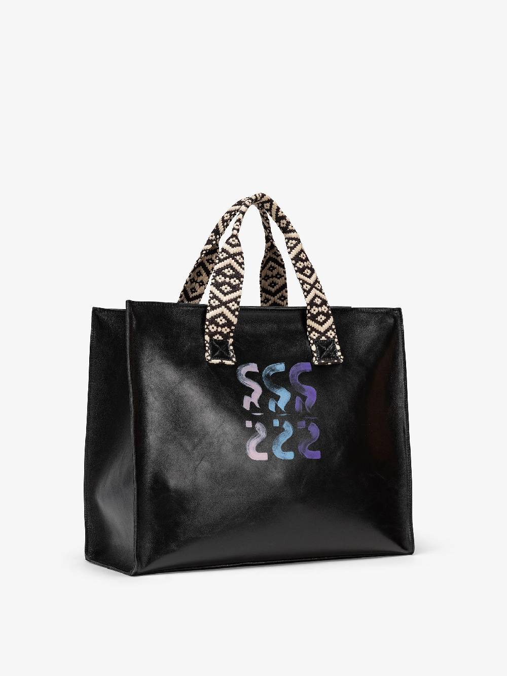 Nira Rubens EASY TOTE BLACK GLOSSY - LOGO Vendita