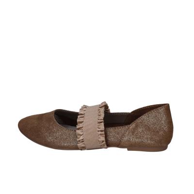﻿scarpe donna CAFè NOIR ballerine platino pelle scamosciata oro BC608 Offerte stagionali