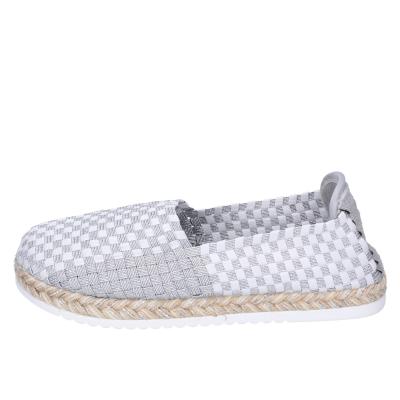 scarpe donna CAFè NOIR espadrillas argento tessuto bianco MEA901 BF480 Prezzo basso