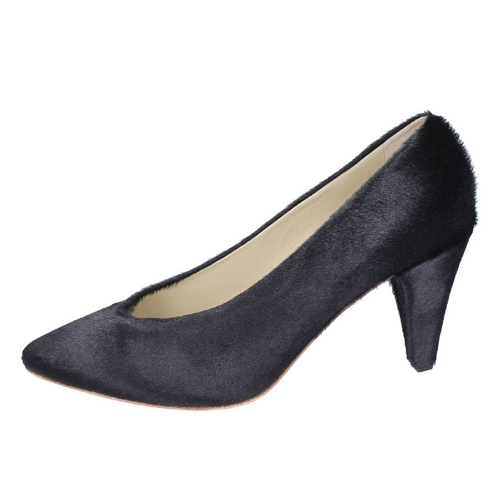 scarpe donna ANNIEL decollete nero cavallino EX252 In Saldo
